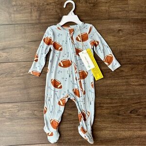 Angel Dear NWT Football Theme Baby Onesie - Size: 3-6 Months - Two Way Zipper